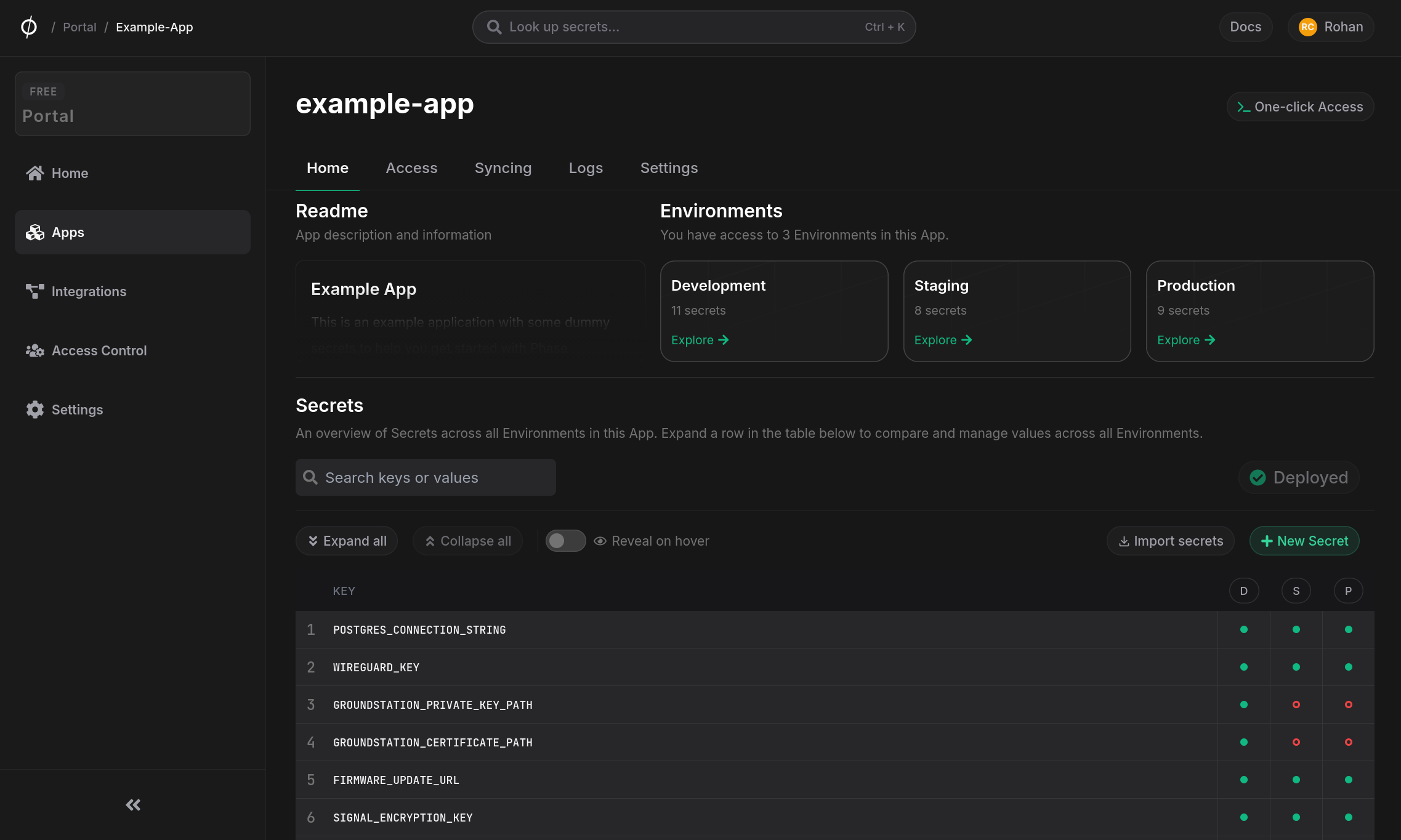 app readme on home tab