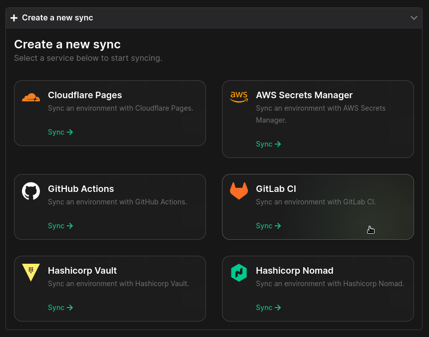 Create a new sync button